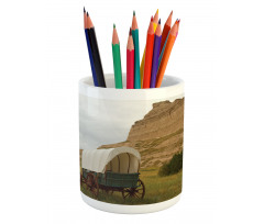 Old Wagon Rural Land Pencil Pen Holder