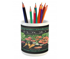 Chalkboard Organic Food Pencil Pen Holder