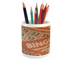 Graphic Game Cards Pile Pencil Pen Holder