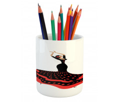 Flamenco Woman Folkloric Pencil Pen Holder