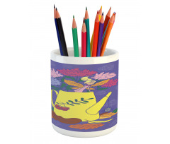 Flower Bucket Water Can Pencil Pen Holder