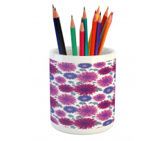 Blooming Fall Flowers Pencil Pen Holder