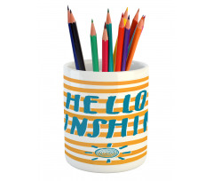 Words Stripes Pencil Pen Holder