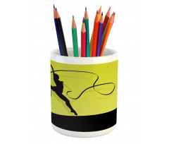 Woman with Ribbon Pencil Pen Holder