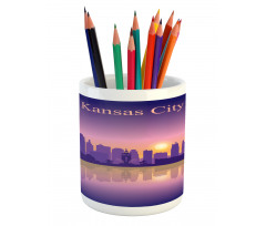 Downtown Cityscape Pencil Pen Holder