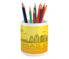 Minimal Linear City Pencil Pen Holder