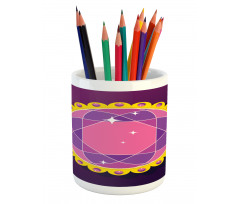 Abstract Round Gem Pencil Pen Holder