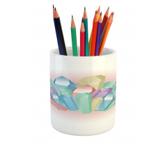 Natural Uncut Minerals Pencil Pen Holder