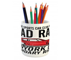 Vintage Sports Race Theme Pencil Pen Holder