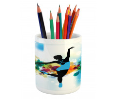 Dancer on Abstract Backdrop Pencil Pen Holder