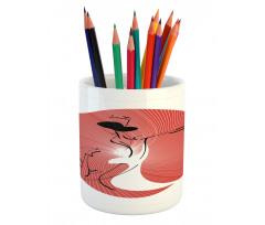 Dancer Drawn by Lines Pencil Pen Holder