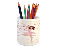 Ballerina Girl Sakura Tree Pencil Pen Holder