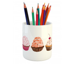 Cakes with Frosting Topping Pencil Pen Holder