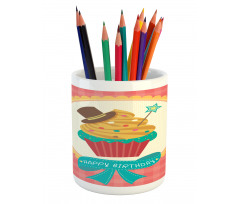 Happy Birthday Calligraphy Pencil Pen Holder