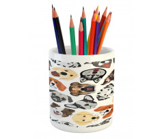 Faces of Various Dog Breeds Pencil Pen Holder