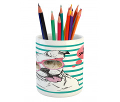 English Pitbull Sunglassess Pencil Pen Holder