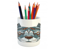 Zentangle Art Terrier Head Pencil Pen Holder