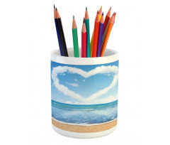 Clouds Heart Shape Pencil Pen Holder