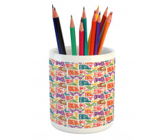 Capital Letters Doodles Pencil Pen Holder