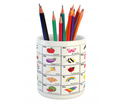 Squares with Letters Kids Pencil Pen Holder