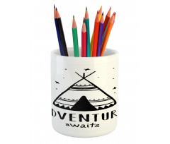 Stars Doodle Words Pencil Pen Holder