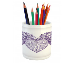 Heart Botany Ornate Pencil Pen Holder