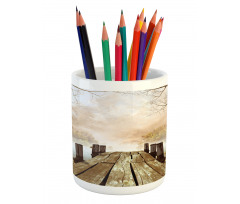 Fall Lake in Forest Pencil Pen Holder