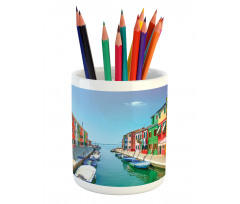 Urban Life with Boats Pencil Pen Holder