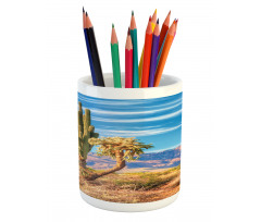 Landscape and Prickle Plant Pencil Pen Holder