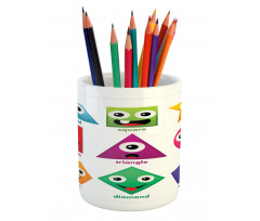 Shapes with Funny Faces Pencil Pen Holder