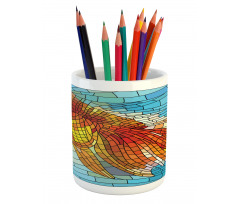 Stained Glass Mosaic Fish Art Pencil Pen Holder