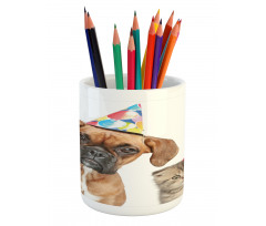 Funny Dog Scottish Cat Pencil Pen Holder