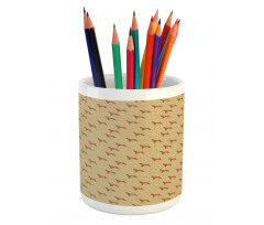 Brown Cartoon Puppies Pencil Pen Holder