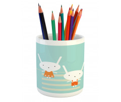 Traffic Rules Boy and Girl Pencil Pen Holder