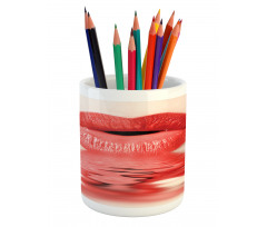 Female Blowing Kisses Pencil Pen Holder