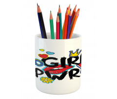 Girl Power with a Crown Pencil Pen Holder