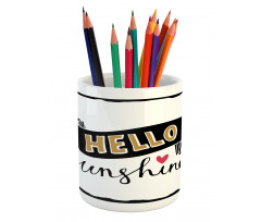 Grunge Effect Words Pencil Pen Holder