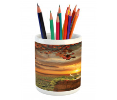 Tuscany Land Rural Field View Pencil Pen Holder