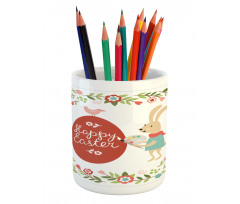 Egg Bunny Bloom Floral Frame Pencil Pen Holder