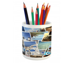 Summer Day Travel Memories Pencil Pen Holder