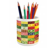 Healthy Fresh Food Squares Pencil Pen Holder