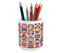 Cheerful Animated Portraits Pencil Pen Holder