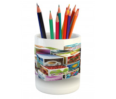 Colorful Life Style Photos Pencil Pen Holder