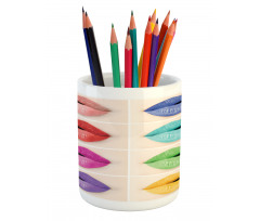 Several Color Lips Palette Pencil Pen Holder