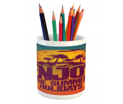 Tropical Island Enjoy Summer Pencil Pen Holder