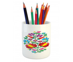 Traditional Folk Kalocsa Pencil Pen Holder