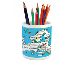 Accurate Map of the Europe Pencil Pen Holder