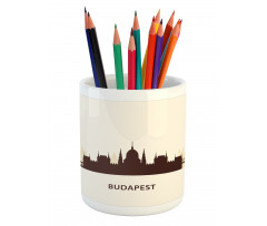 Silhouette of Budapest City Pencil Pen Holder