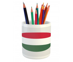 Hungarian Flag Round Symbol Pencil Pen Holder