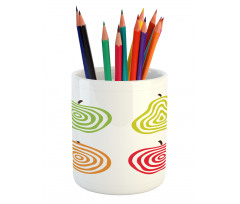 Apples Pear and Orange Line Pencil Pen Holder